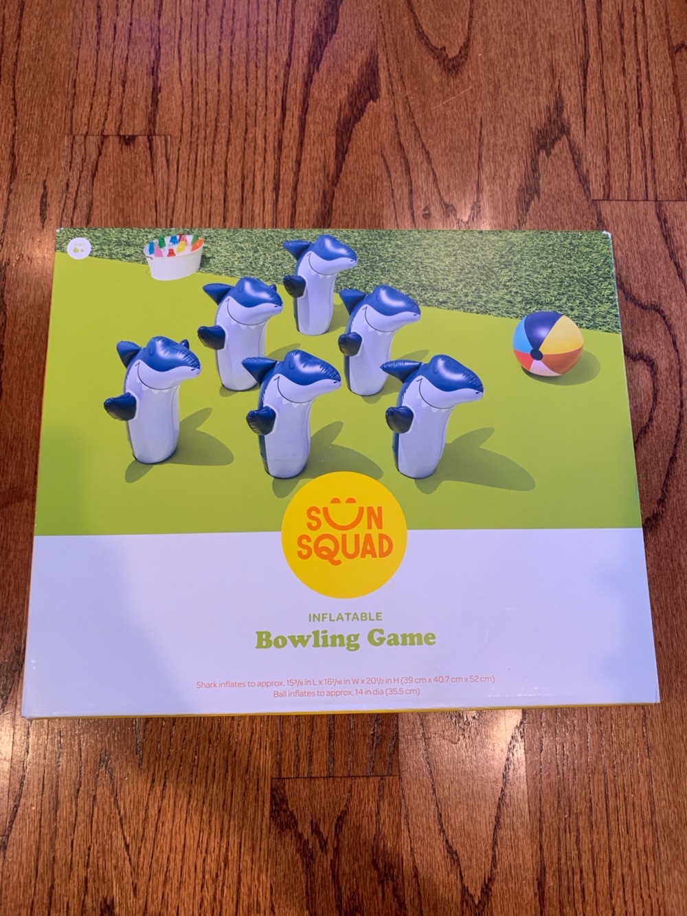 BNIB Sun Squad Inflatable Shark Pin Bowling Game